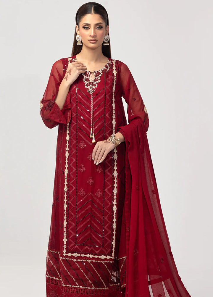 Shamooz Pret Formal Chiffon 3 Piece Suit SEM-0626 Crimson