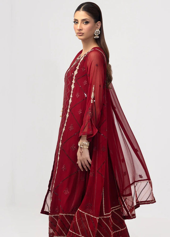 Shamooz Pret Formal Chiffon 3 Piece Suit SEM-0626 Crimson
