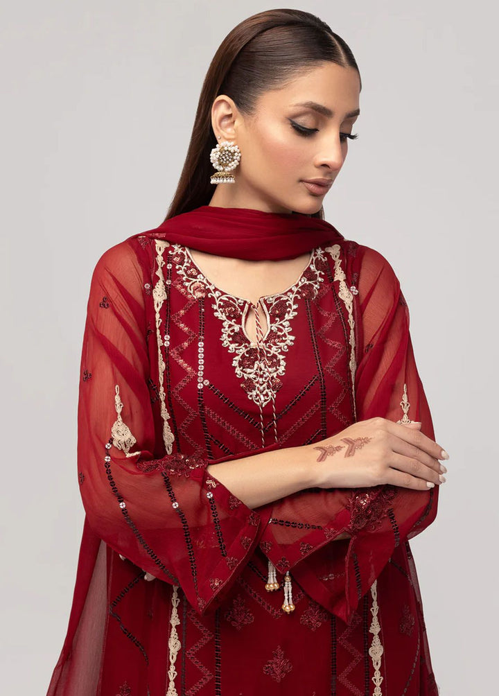 Shamooz Pret Formal Chiffon 3 Piece Suit SEM-0626 Crimson