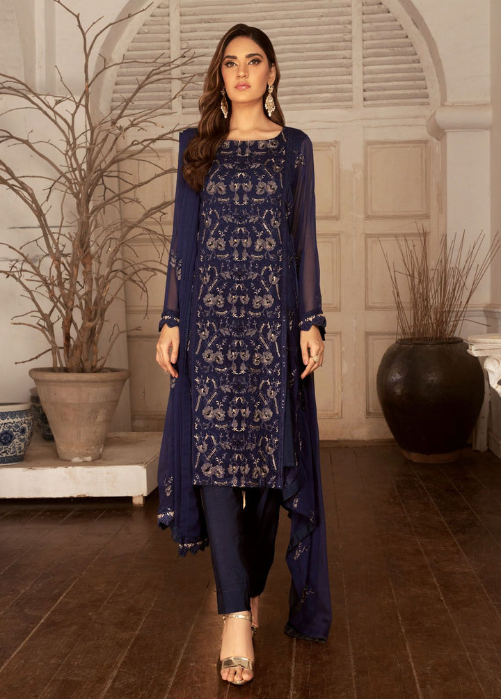 Shamooz Pret Formal Chiffon 3 Piece Suit SEM-0631 Azure