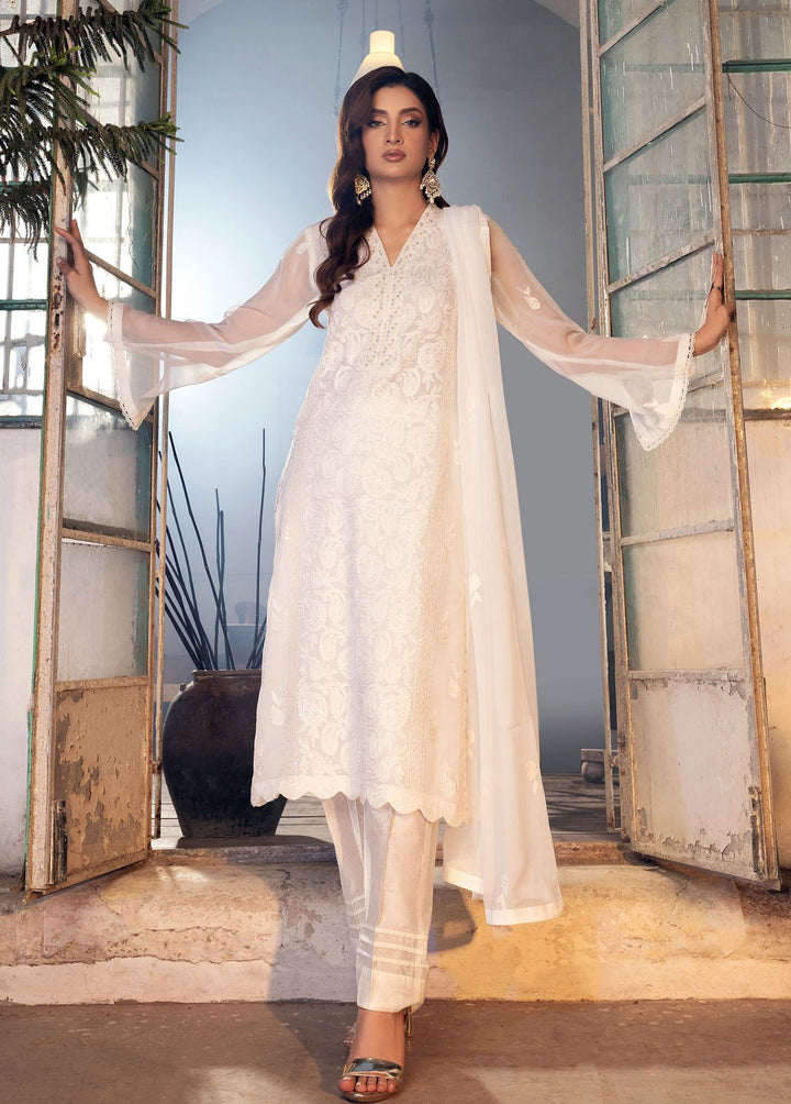 Shamooz Pret Formal Chiffon 3 Piece Suit SEM-0633 White