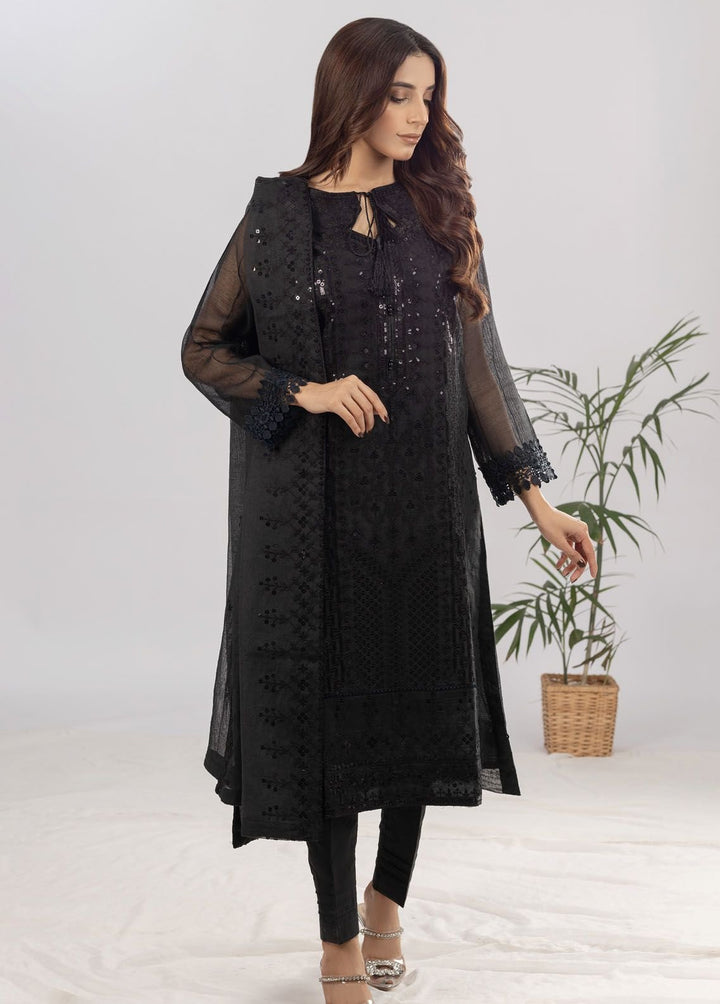 Shamooz Pret Formal Khaadi Net 3 Piece Suit SEM-0611 Glam Black