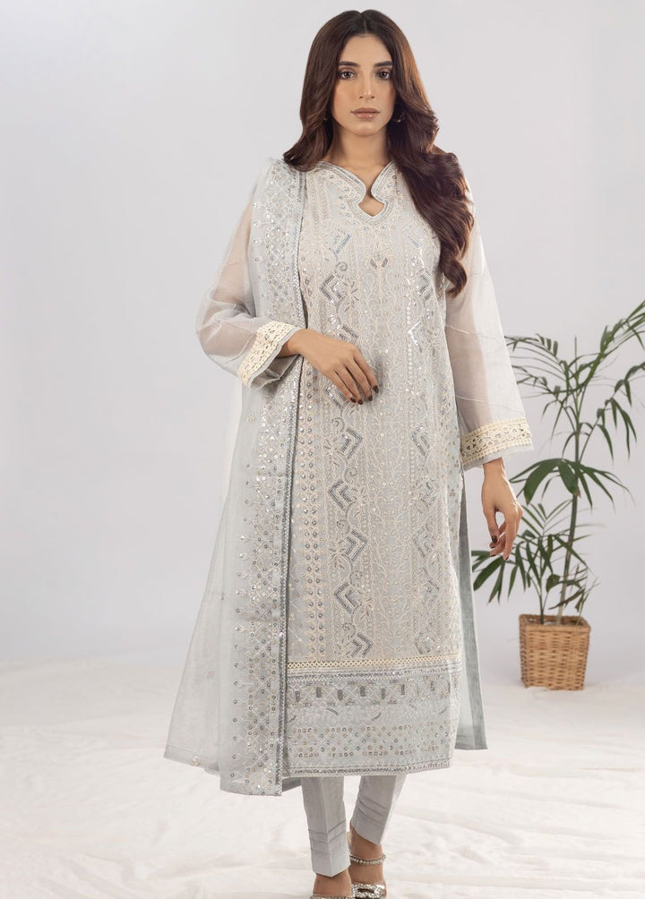 Shamooz Pret Formal Khaadi Net 3 Piece Suit SEM-0613 Glam Grey