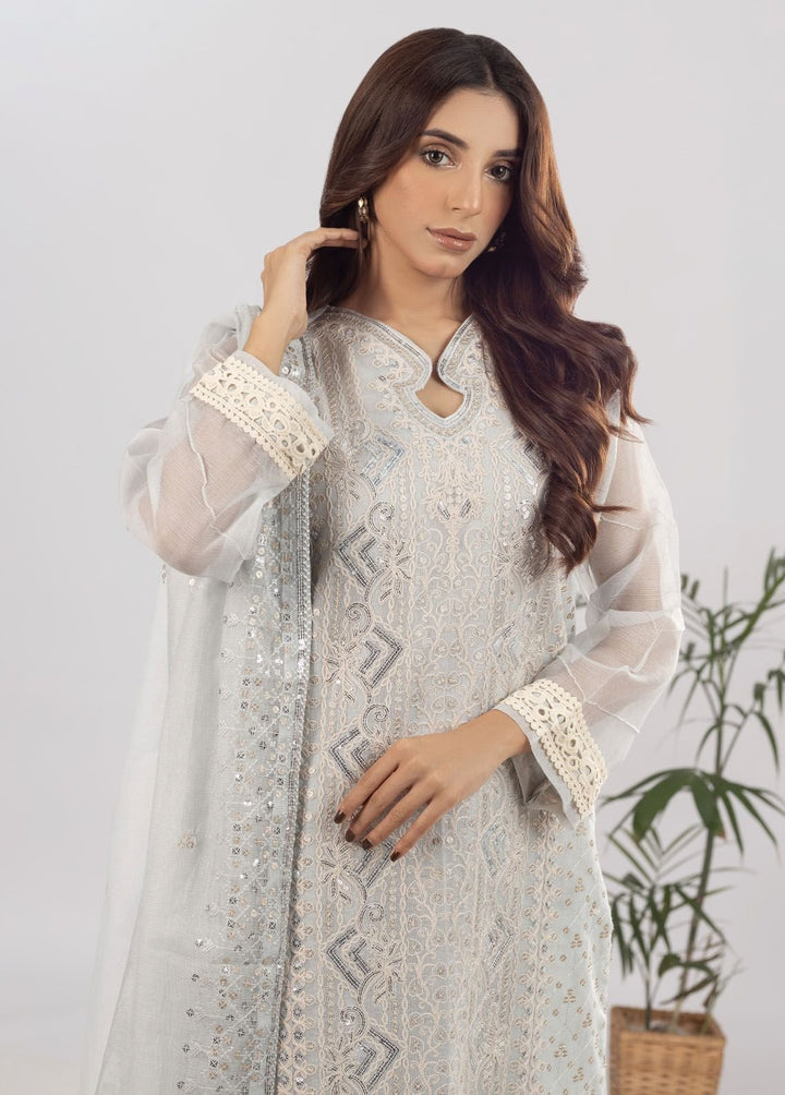Shamooz Pret Formal Khaadi Net 3 Piece Suit SEM-0613 Glam Grey