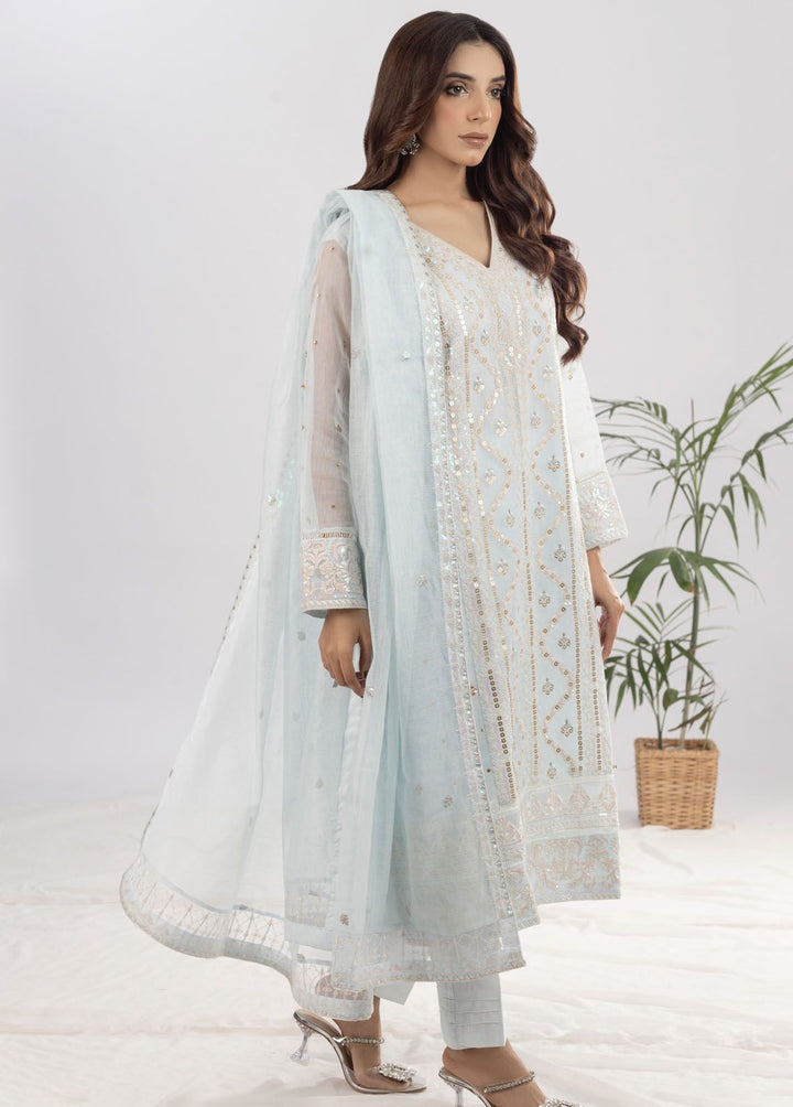 Shamooz Pret Formal Khaadi Net 3 Piece Suit SEM-0614 Glam Blue