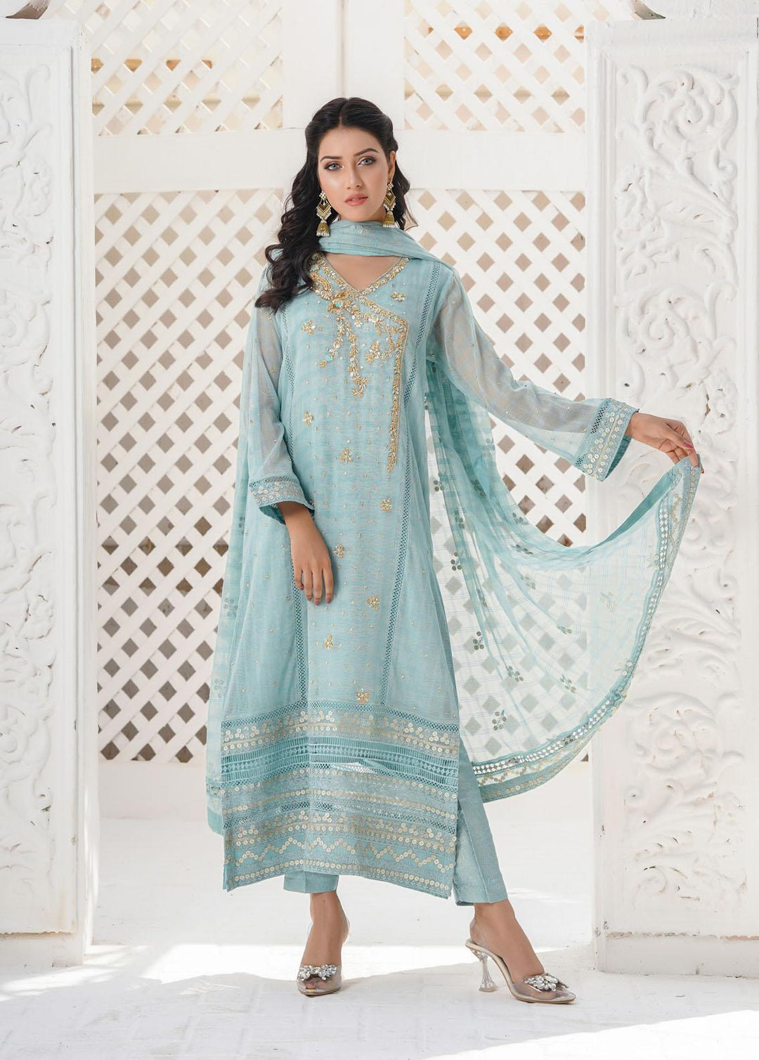 Shamooz Luxury Pret  Silk Net 3 Piece Suit SHM22RW SEM-0358