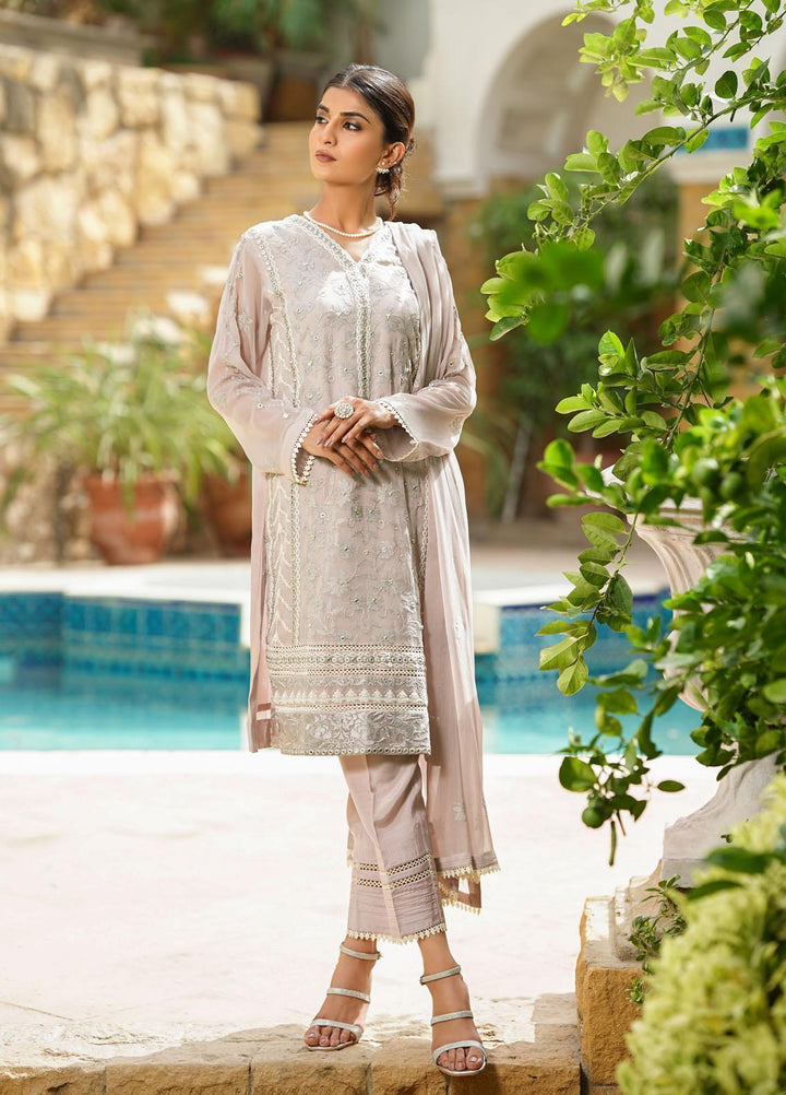 Shamooz Luxury Pret  Chiffon 3 Piece Suit SHM22RW SEM-0304 Elsa Grey