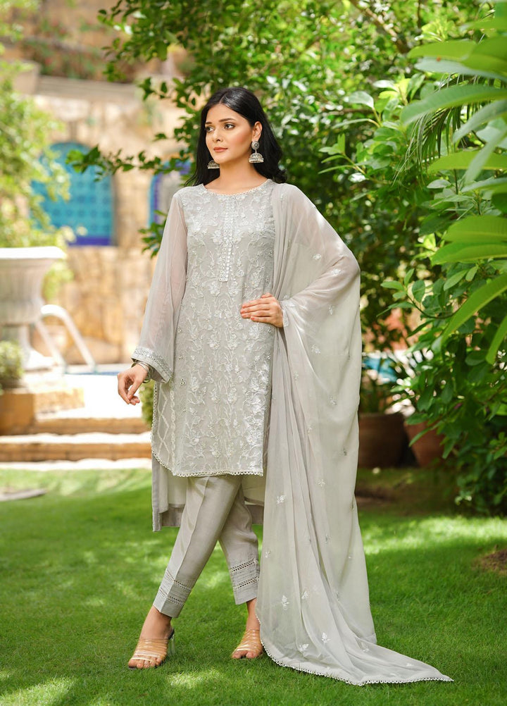 Shamooz Luxury Pret  Chiffon 3 Piece Suit SHM22RW SEM-0312 Mossy Grey