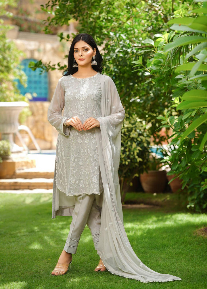 Shamooz Luxury Pret  Chiffon 3 Piece Suit SHM22RW SEM-0312 Mossy Grey