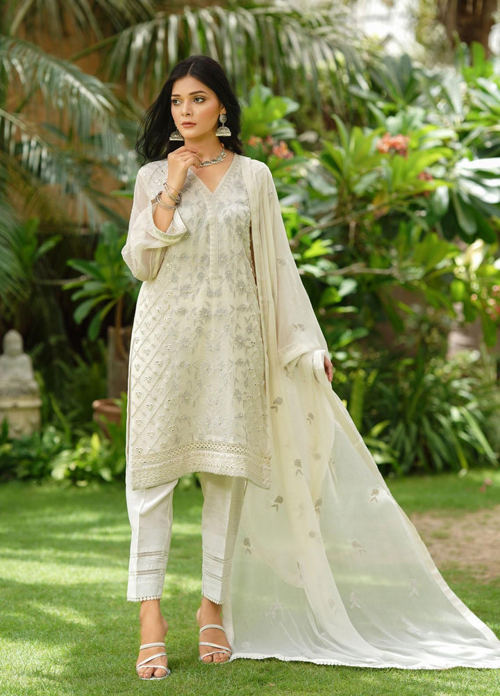 Shamooz Luxury Pret  Chiffon 3 Piece Suit SHM22RW SEM-0310 Drop White