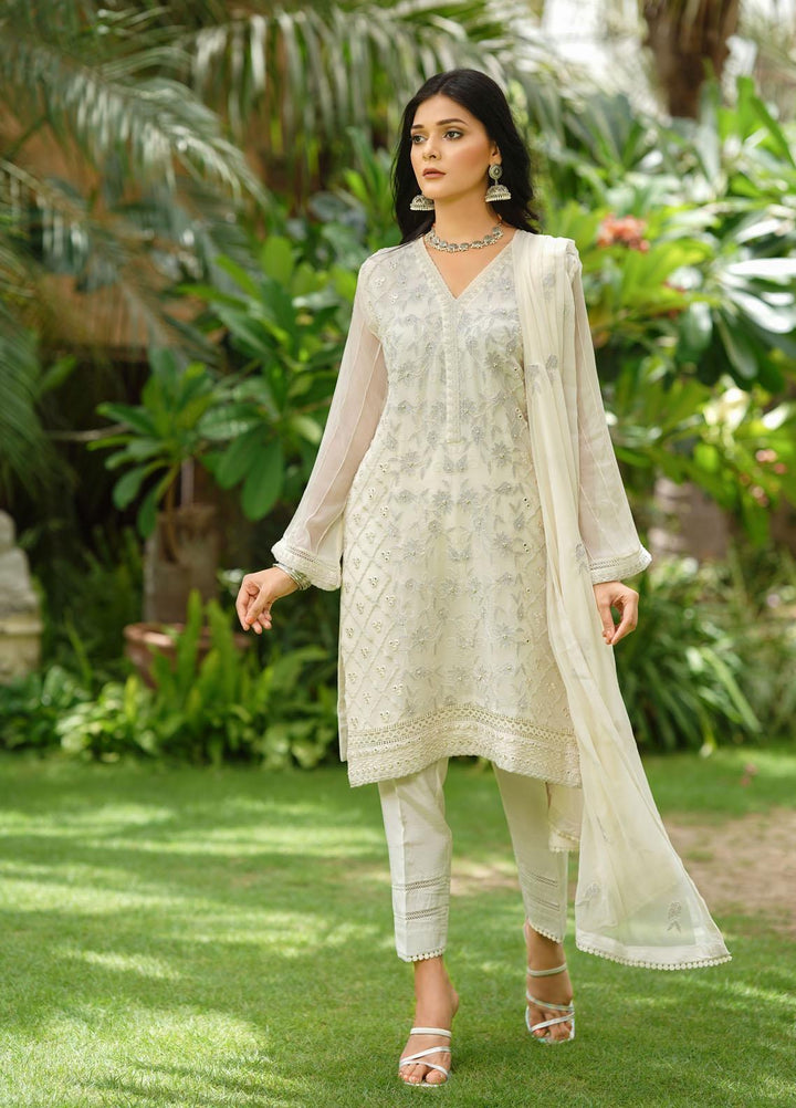 Shamooz Luxury Pret  Chiffon 3 Piece Suit SHM22RW SEM-0310 Drop White