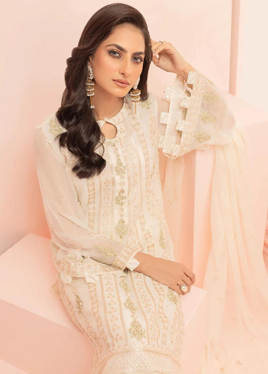 Shamooz Pret Embroidered Chiffon 3 Piece Suit SEM-0487