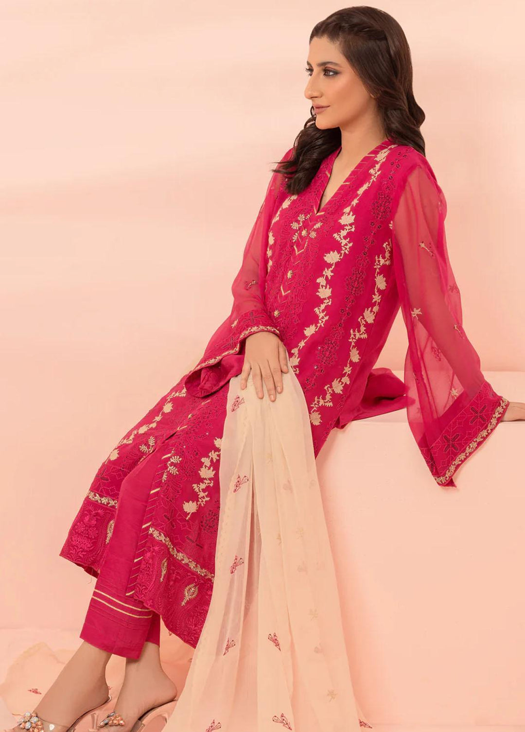 Shamooz Pret Embroidered Chiffon 3 Piece Suit SEM-0490