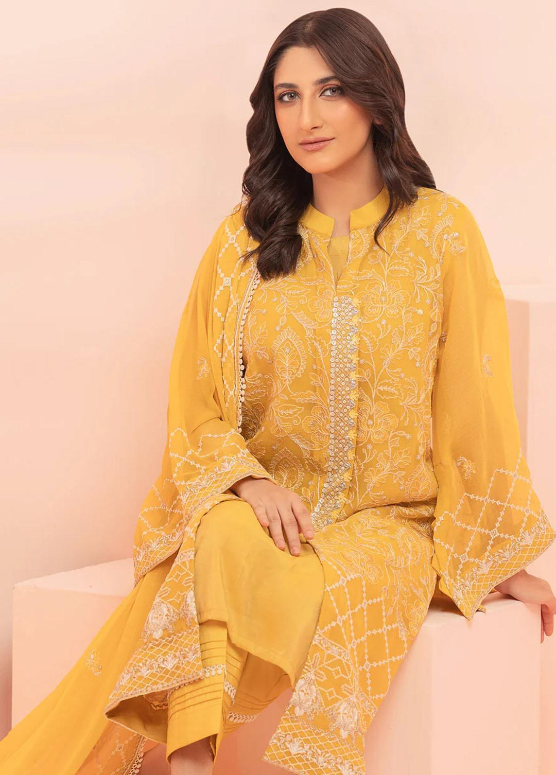 Shamooz Pret Embroidered Chiffon 3 Piece Suit SEM-0491
