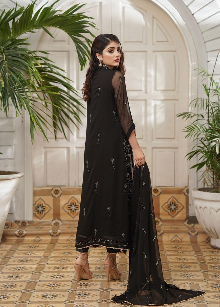 Shamooz Embroidered Chiffon Suits Unstitched 2 Piece SHM22UN Black SU-001 - Luxury Festive Collection