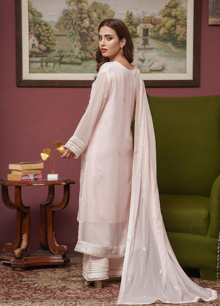 Shamooz Embroidered Chiffon Suits Unstitched 2 Piece SHM22UN Light Pink SU-015 - Luxury Festive Collection