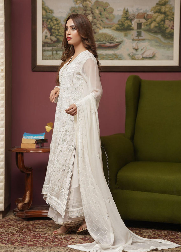 Shamooz Embroidered Chiffon Suits Unstitched 2 Piece SHM22UN Ivory SU-012 - Luxury Festive Collection