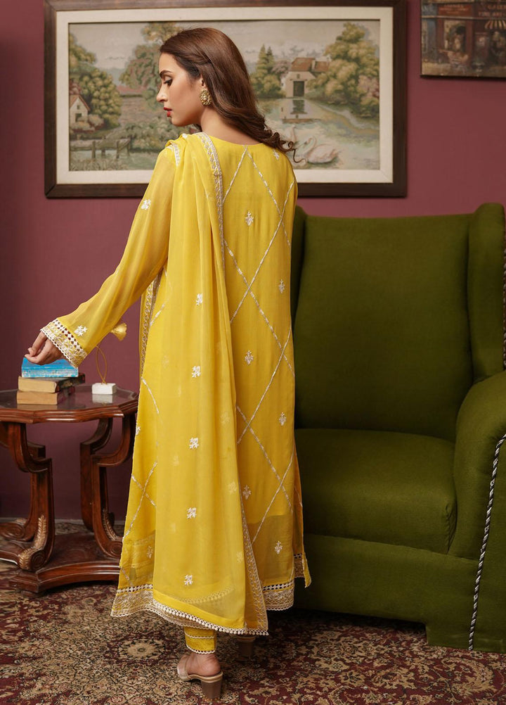 Shamooz Embroidered Chiffon Suits Unstitched 2 Piece SHM22UN Yellow SU-014 - Luxury Festive Collection