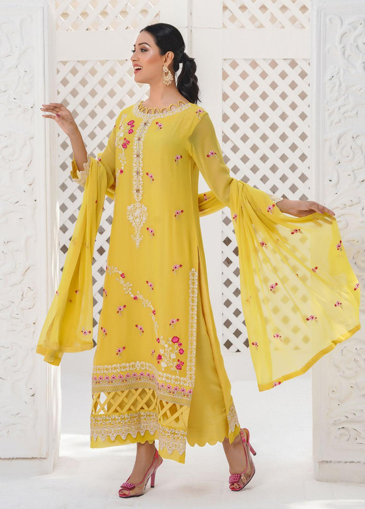 Shamooz Embroidered Chiffon Suits Unstitched 3 Piece SHM22W SU-027 - Winter Collection