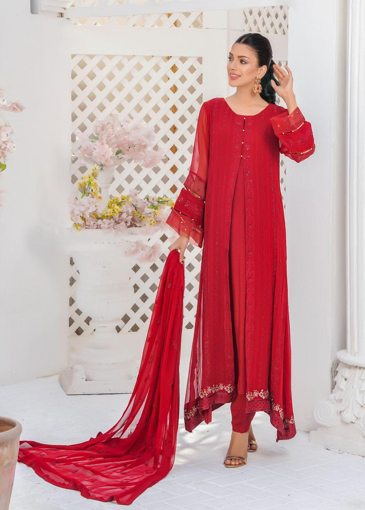 Shamooz Embroidered Chiffon Suits Unstitched 3 Piece SHM22W SU-028 - Winter Collection