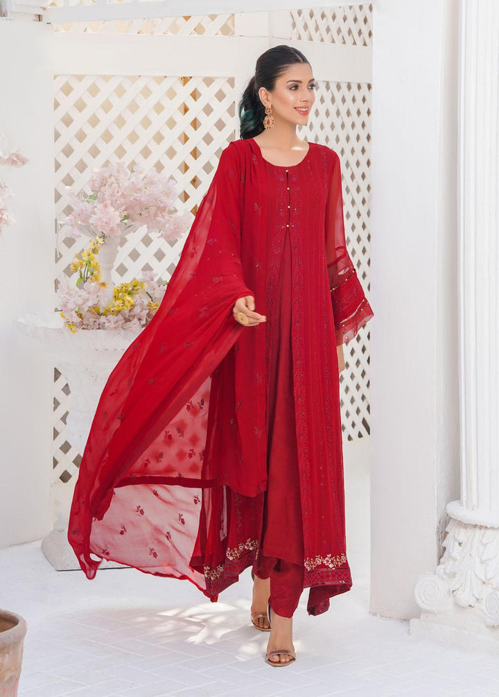 Shamooz Embroidered Chiffon Suits Unstitched 3 Piece SHM22W SU-028 - Winter Collection