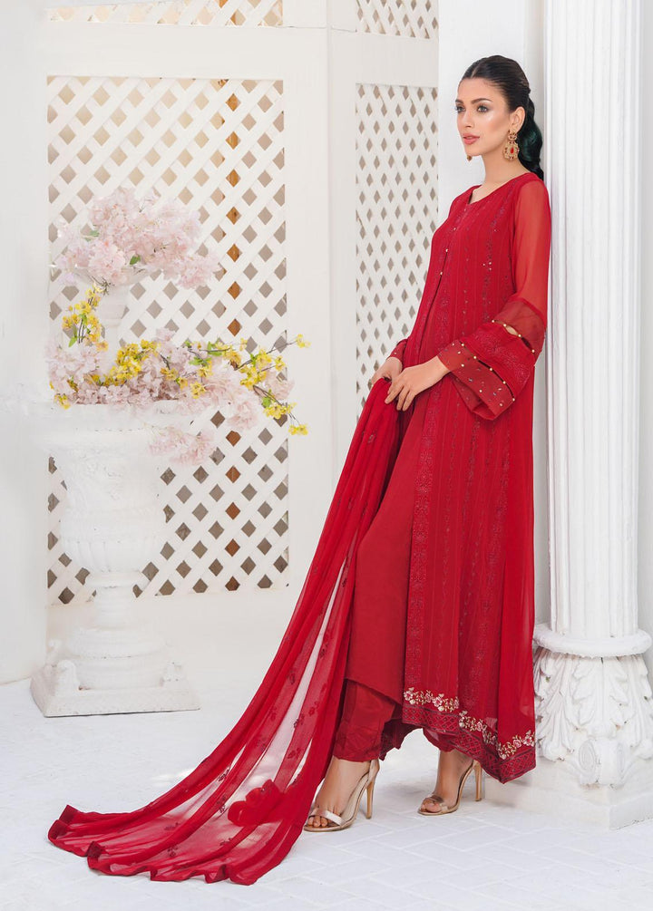 Shamooz Embroidered Chiffon Suits Unstitched 3 Piece SHM22W SU-028 - Winter Collection