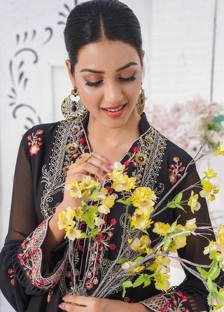 Shamooz Embroidered Chiffon Suits Unstitched 3 Piece SHM22W SU-029 - Winter Collection