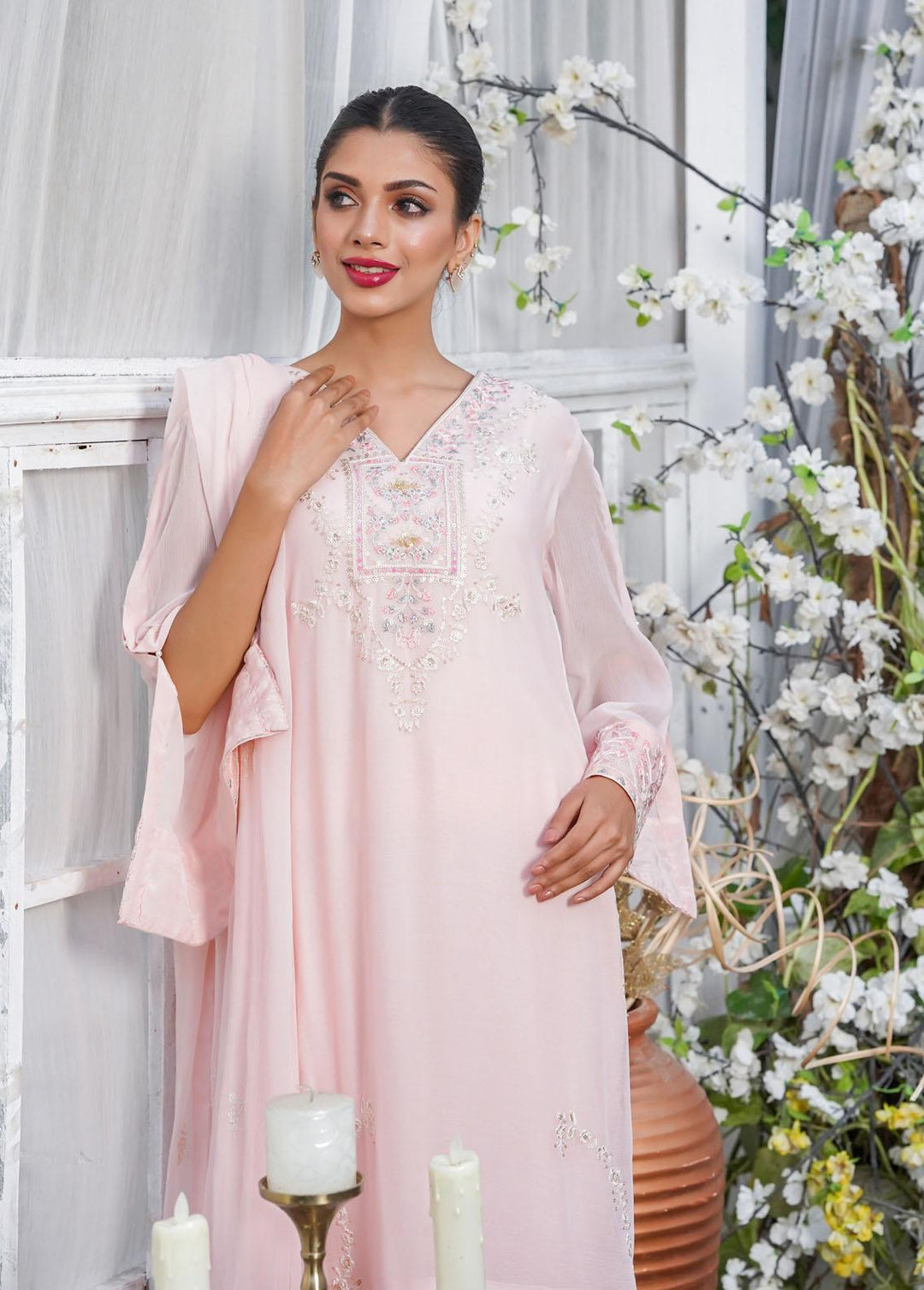 Shamooz Embroidered Chiffon Suits Unstitched 3 Piece SHM22W SU-036 - Winter Collection
