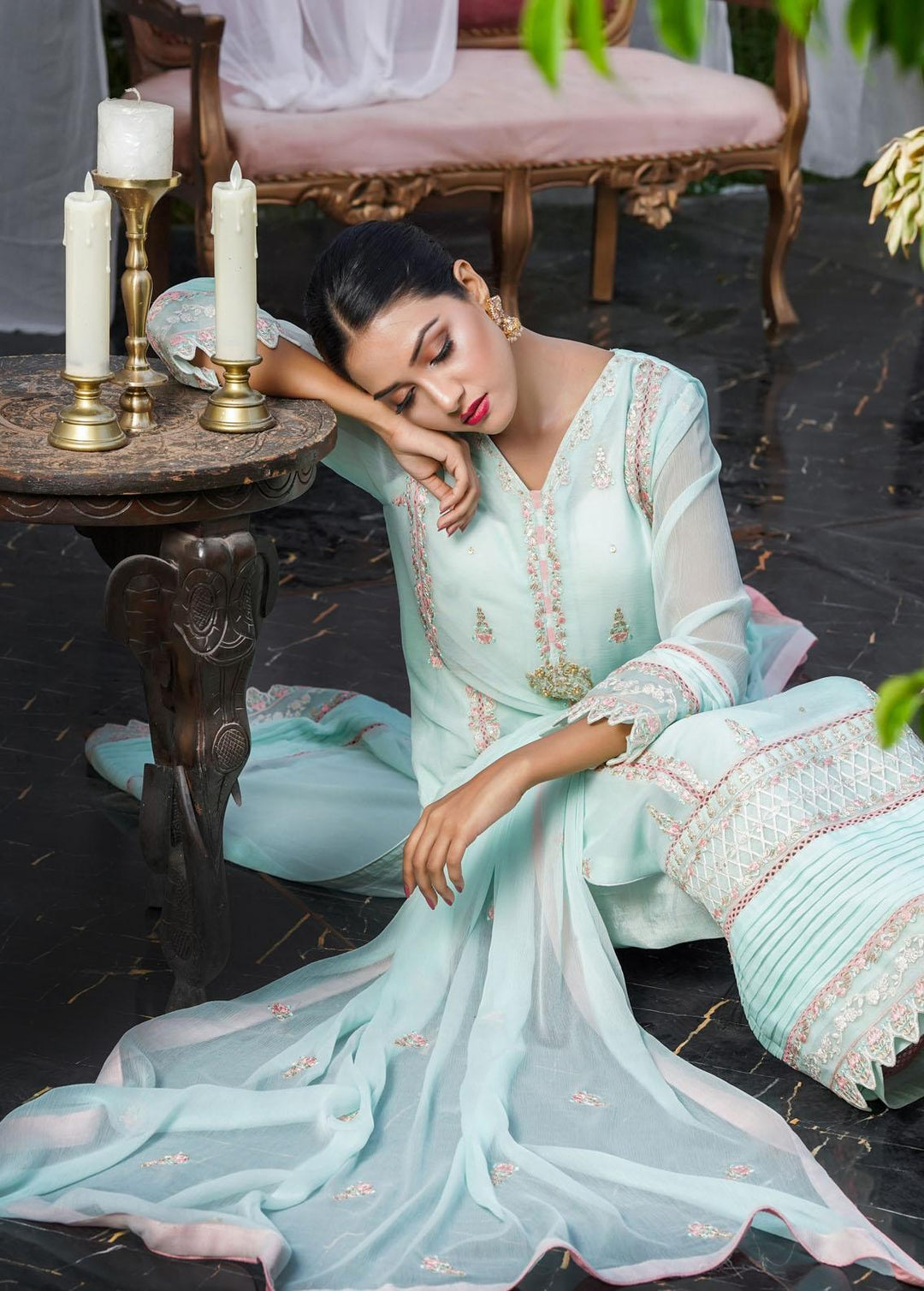 Shamooz Embroidered Chiffon Suits Unstitched 3 Piece SHM22W SU-037 - Winter Collection