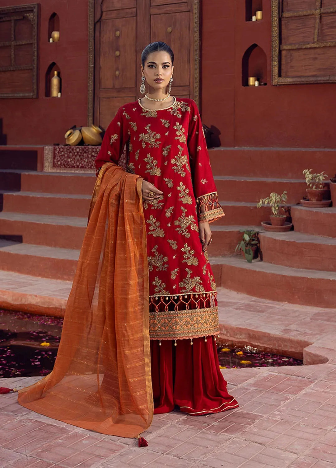 Shan e Festive by Salitex Embroidered Cotton Net Suits Unstitched 3 Piece SUNW6JI020UT - Festive Collection