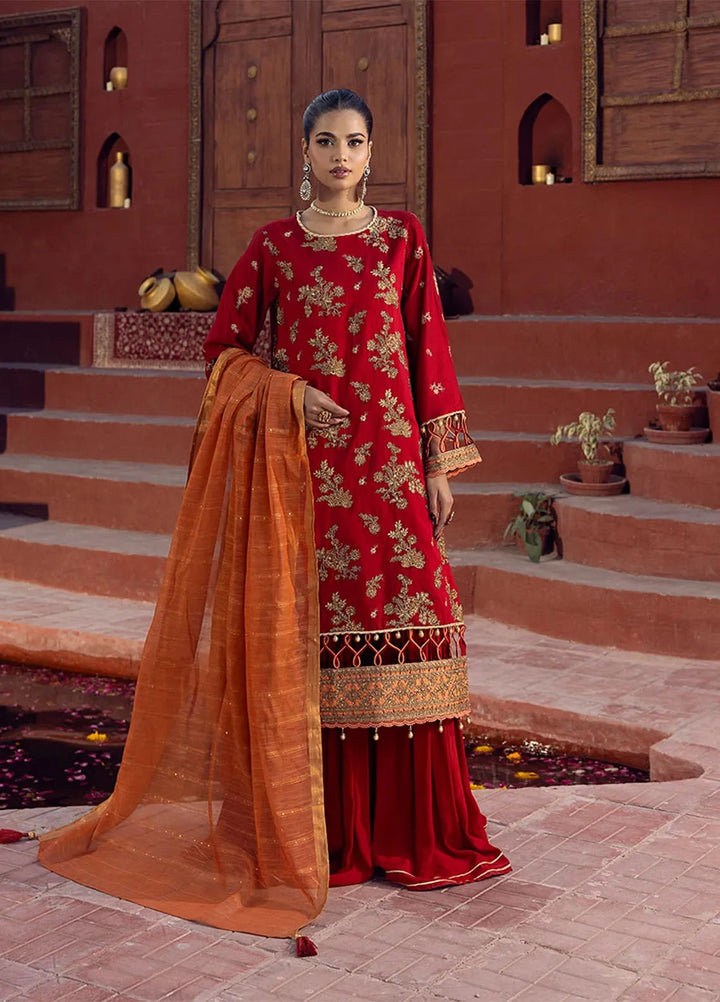 Shan e Festive by Salitex Embroidered Cotton Net Suits Unstitched 3 Piece SUNW6JI020UT - Festive Collection