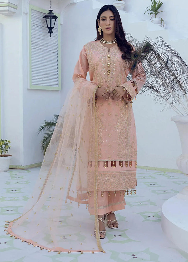 Shan e Festive by Salitex Embroidered Cotton Net Suits Unstitched 3 Piece SUNW6NO007UT - Festive Collection