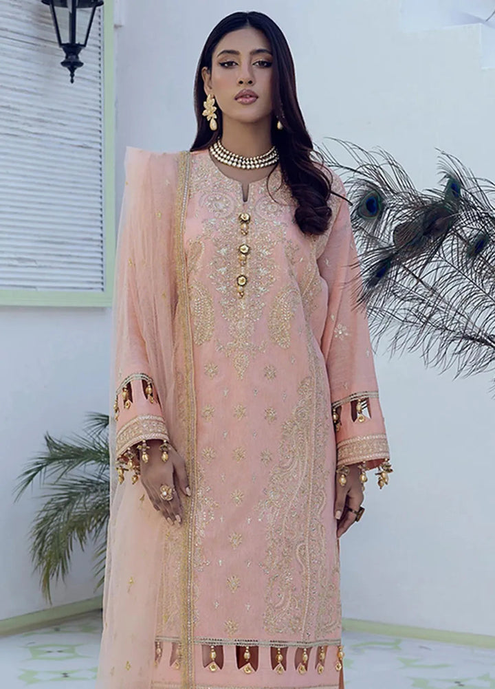 Shan e Festive by Salitex Embroidered Cotton Net Suits Unstitched 3 Piece SUNW6NO007UT - Festive Collection