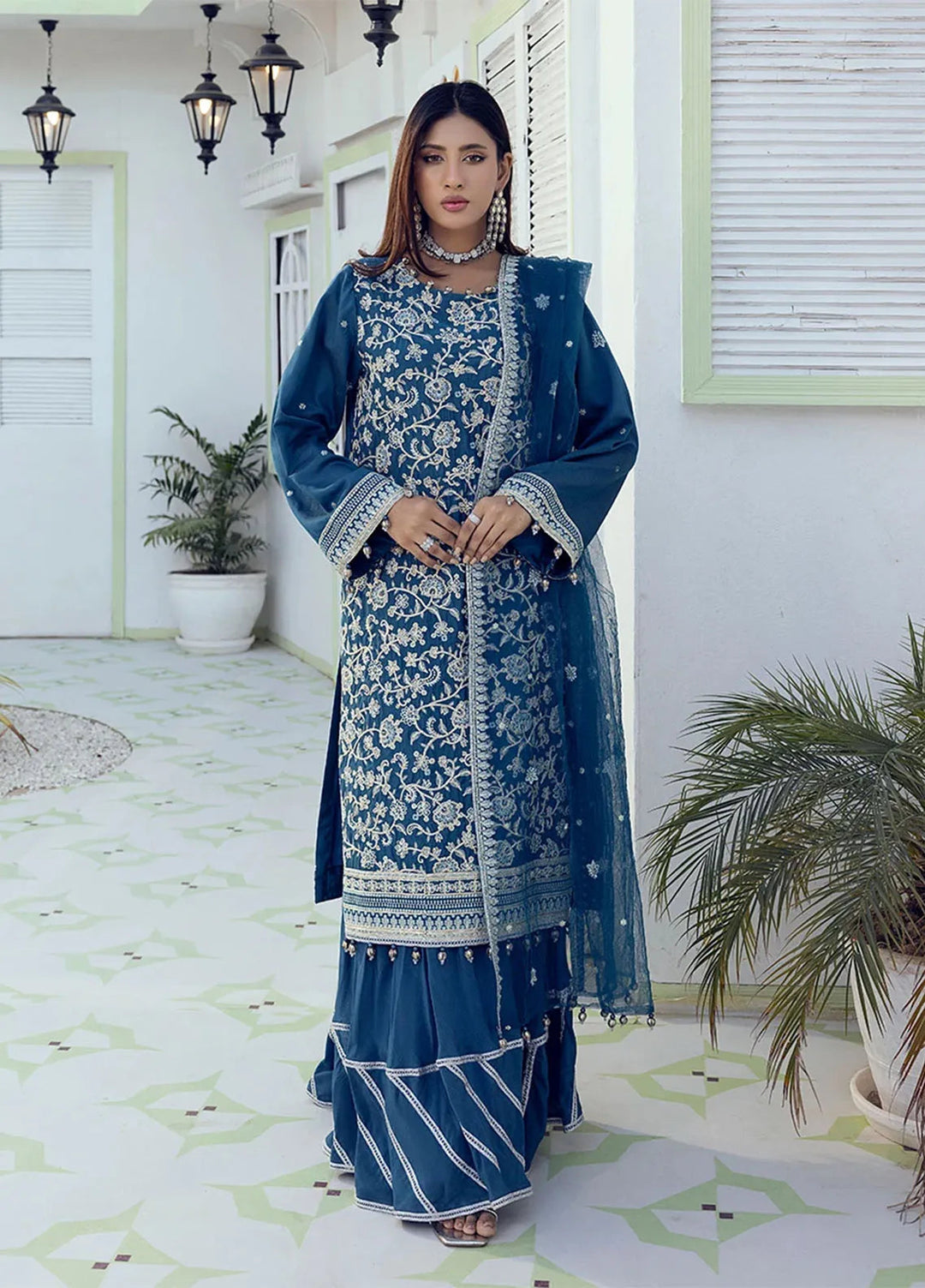 Shan e Festive by Salitex Embroidered Cotton Silk Suits Unstitched 3 Piece SUNW6NO002UT - Festive Collection