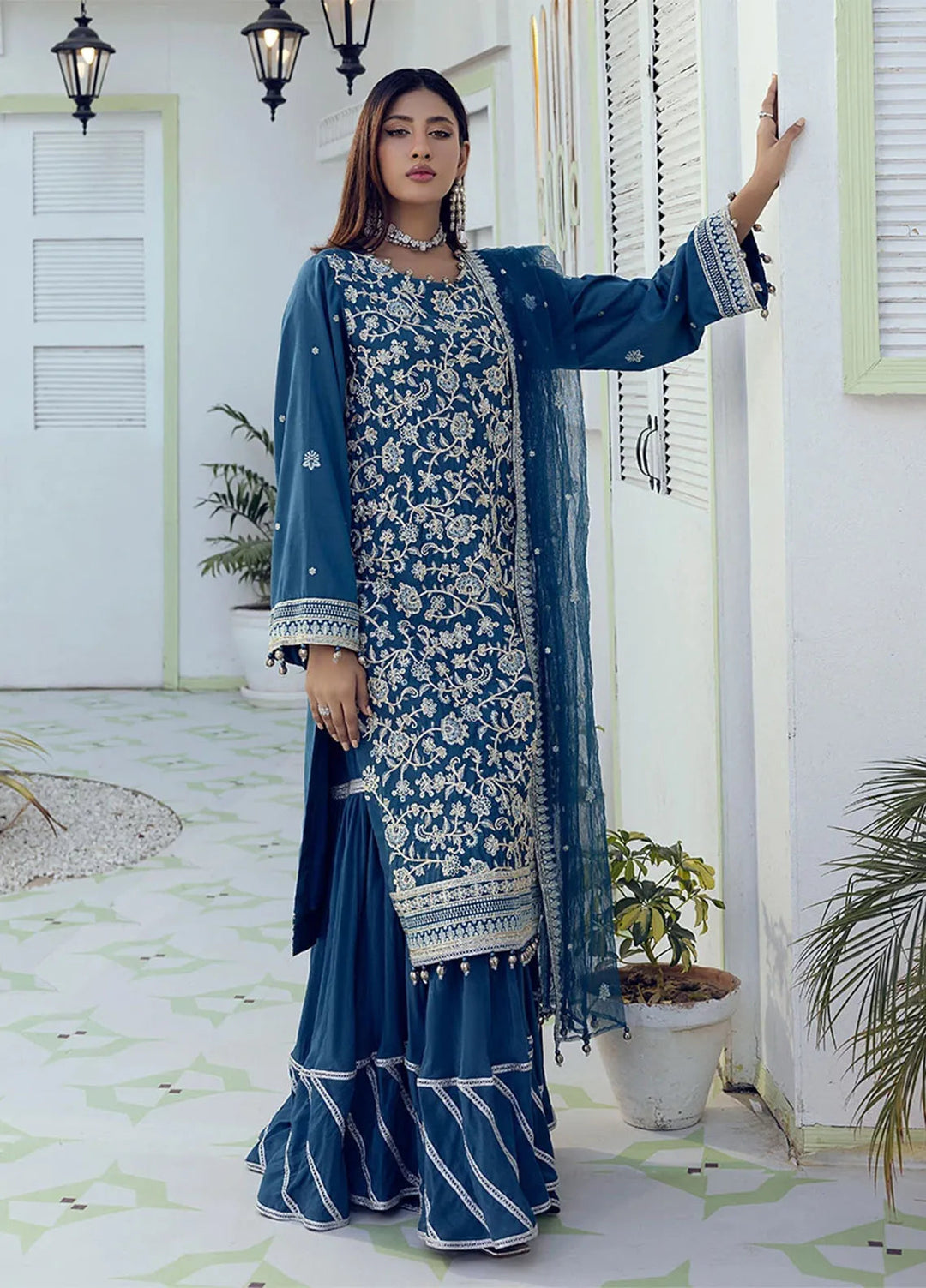 Shan e Festive by Salitex Embroidered Cotton Silk Suits Unstitched 3 Piece SUNW6NO002UT - Festive Collection