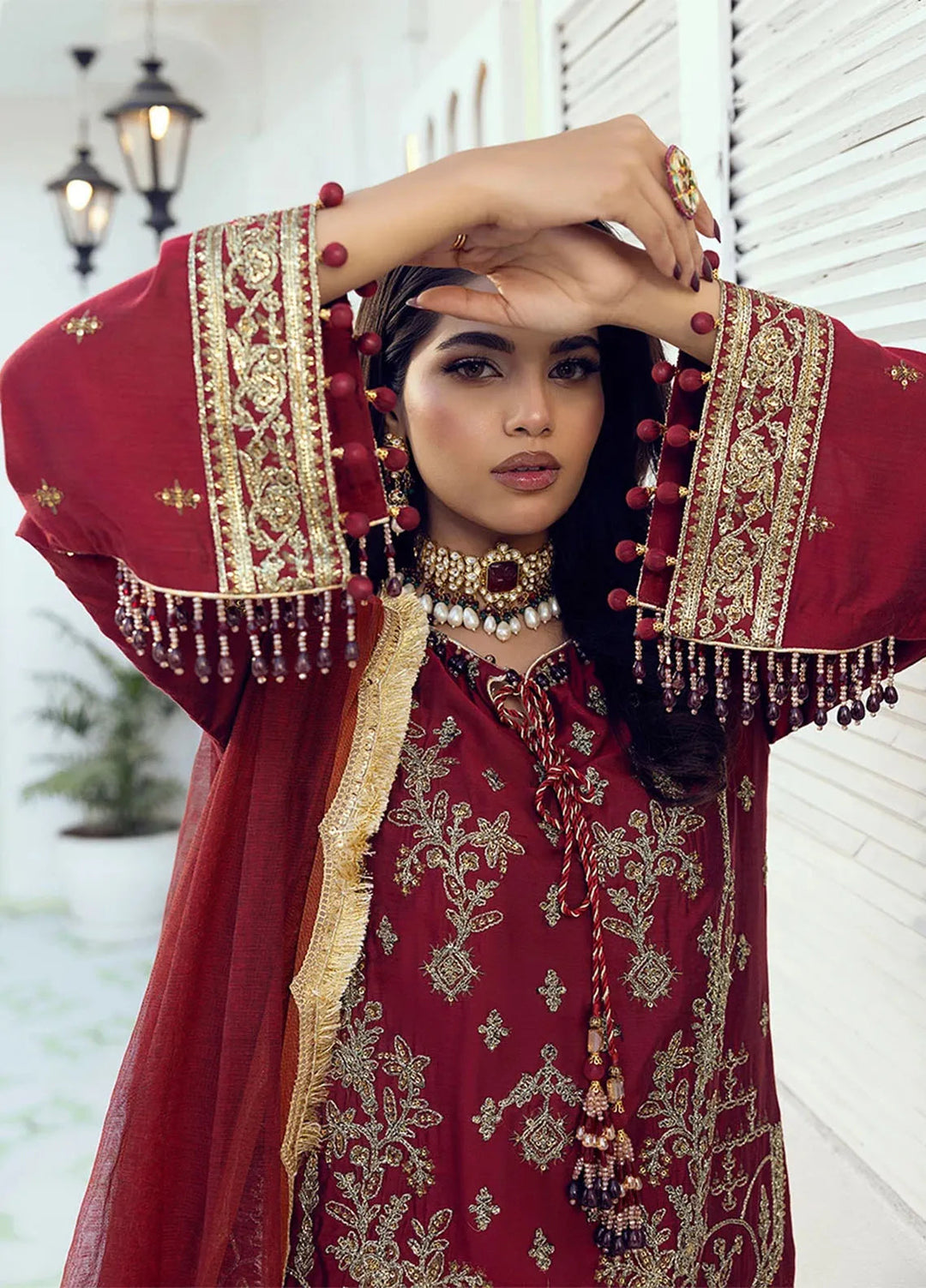 Shan e Festive by Salitex Embroidered Cotton Silk Suits Unstitched 3 Piece SUNW6NO008UT - Festive Collection