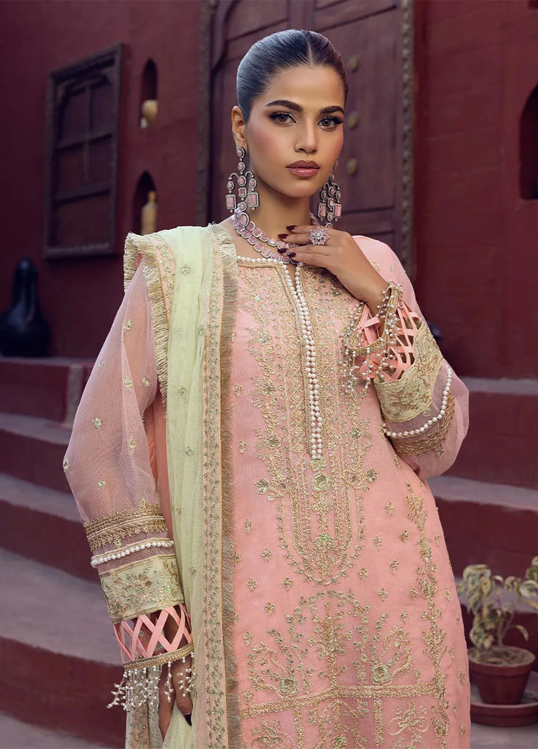 Shan e Festive by Salitex Embroidered Khaddi Net Suits Unstitched 3 Piece SUNW6JI016UT - Festive Collection