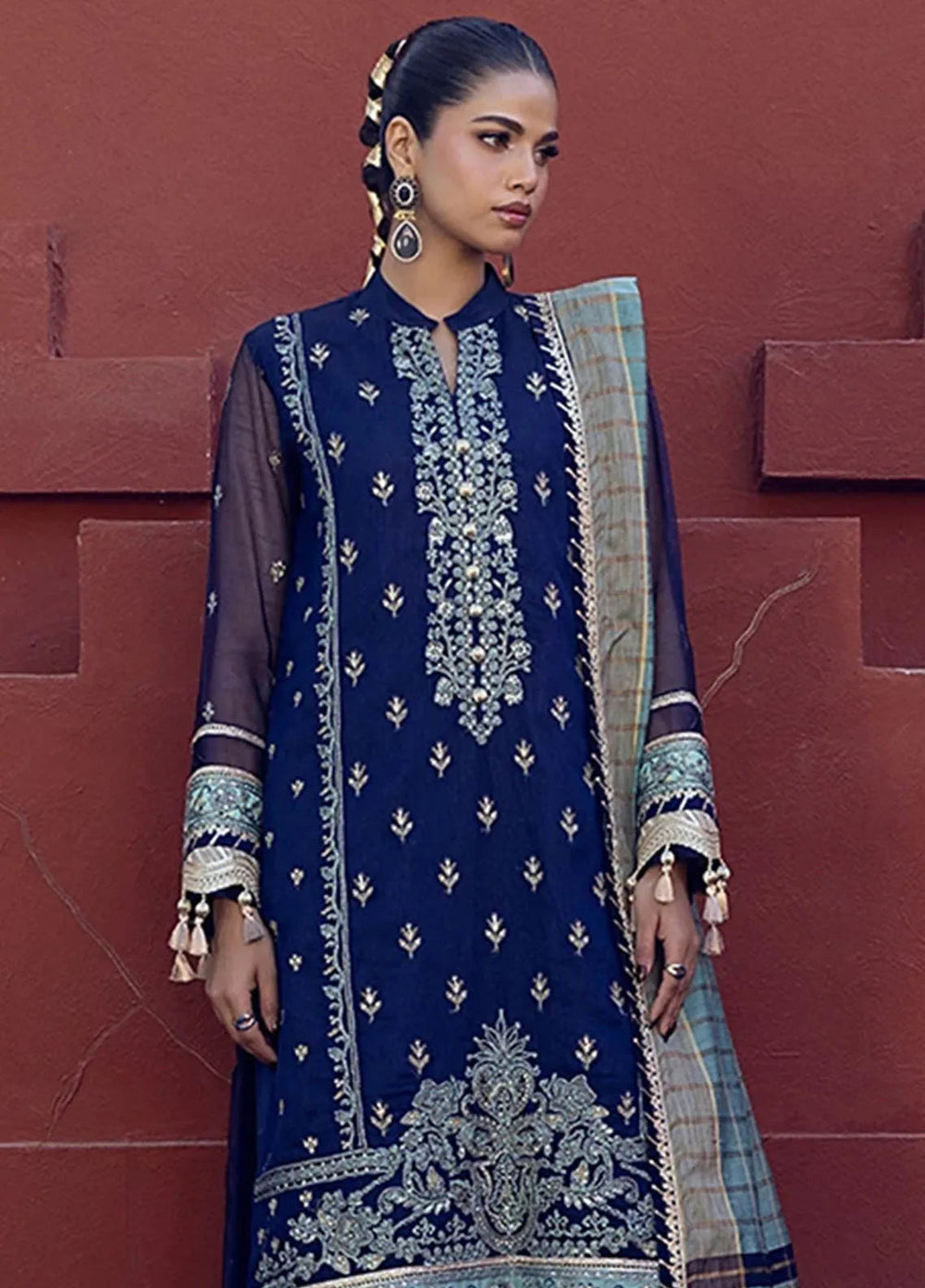Shan e Festive by Salitex Embroidered Khaddi Net Suits Unstitched 3 Piece SUNW6JI018UT - Festive Collection