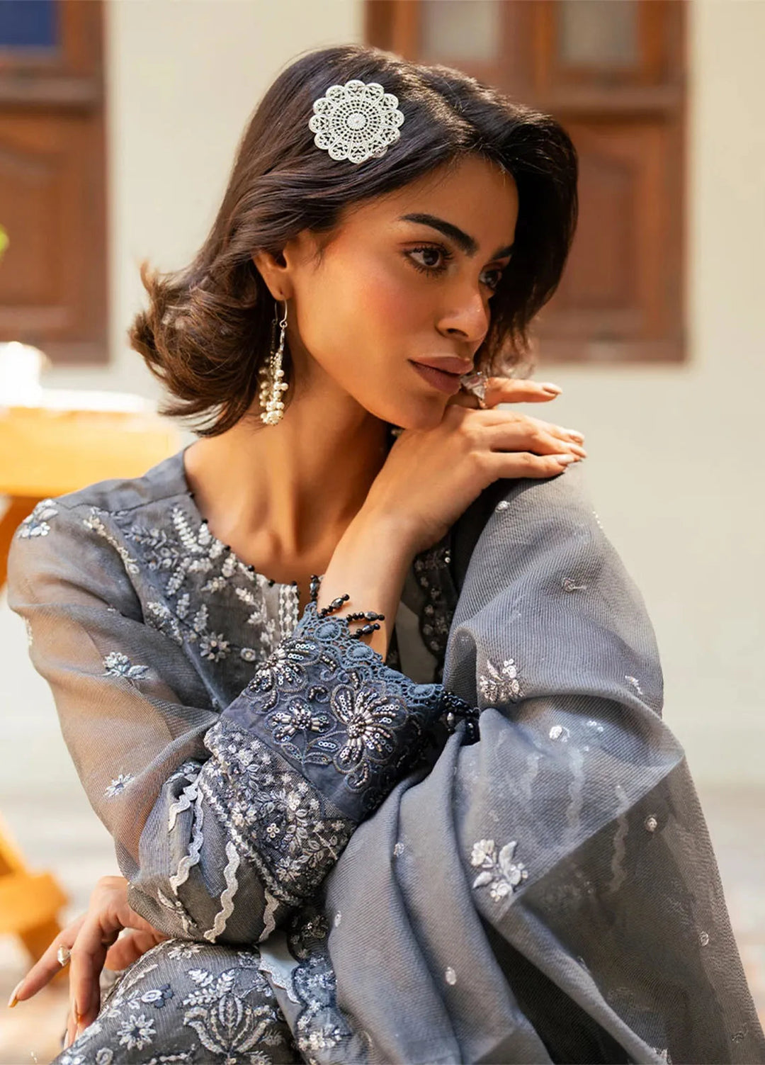 Shan e Festive by Salitex Embroidered Khaddi Net Suits Unstitched 3 Piece SUNW6JI042UT - Festive Collection