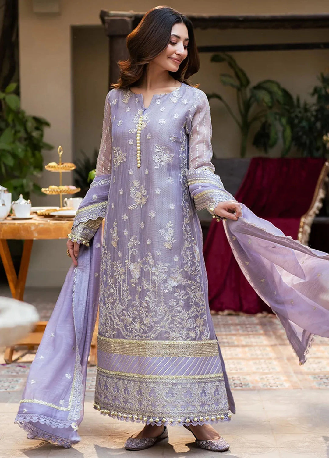 Shan e Festive by Salitex Embroidered Khaddi Net Suits Unstitched 3 Piece SUNW6NO026UT - Festive Collection