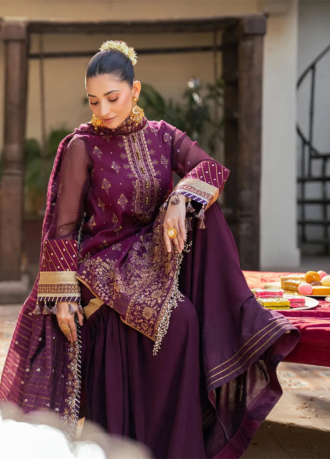 Shan e Festive by Salitex Embroidered Zari Suits Unstitched 3 Piece SUNW6JI040UT - Festive Collection