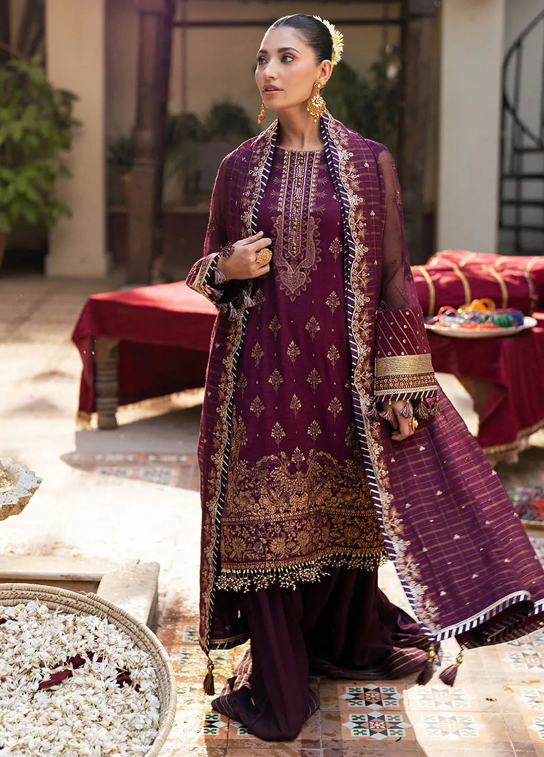 Shan e Festive by Salitex Embroidered Zari Suits Unstitched 3 Piece SUNW6JI040UT - Festive Collection