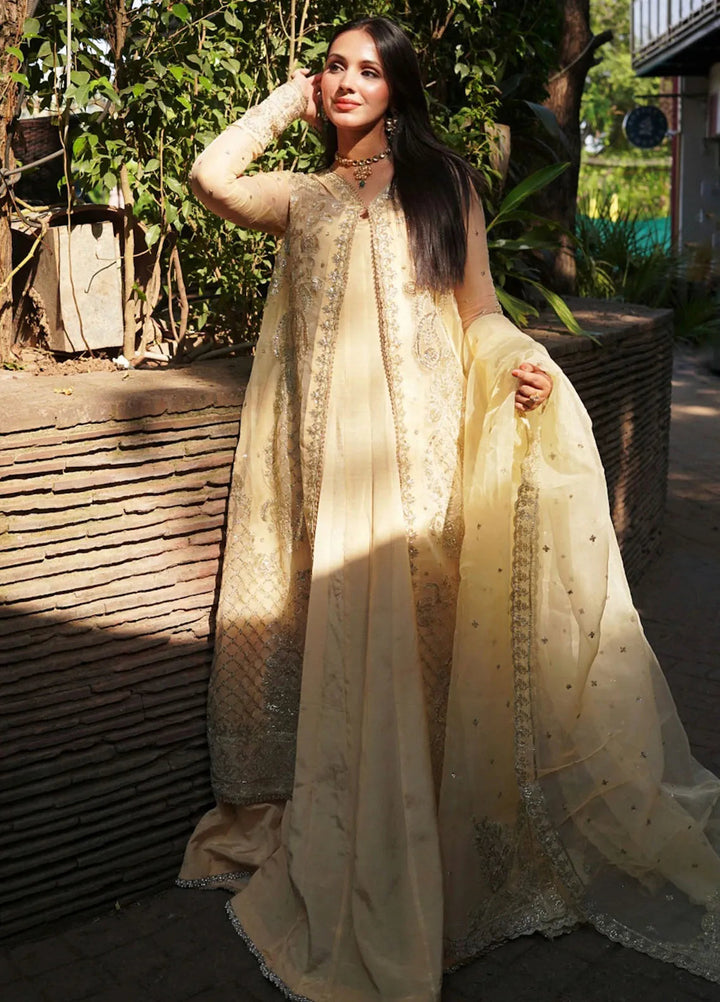 Shazme Embroidered Organza Suits Unstitched 3 Piece Aya - Formals Collection