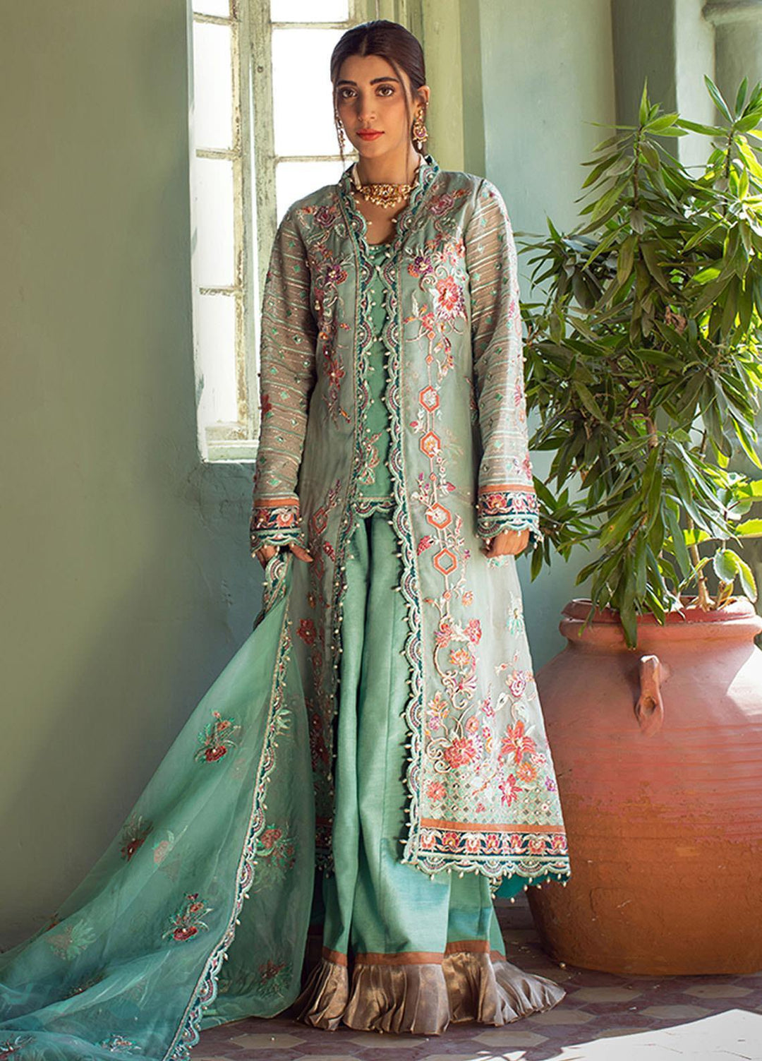 Sheeba Kapadia Embroidered Chiffon Suits Unstitched 3 Piece SHK21BR 10-Paloma - Festive Collection