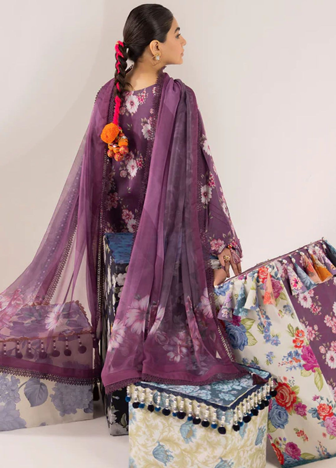 Sheen by Alizeh Fashion Printed Lawn Suits Unstitched 3 Piece AFB24SH D-09 Tulipa - Summer Collection