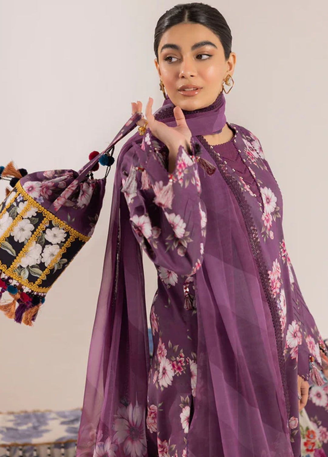 Sheen by Alizeh Fashion Printed Lawn Suits Unstitched 3 Piece AFB24SH D-09 Tulipa - Summer Collection