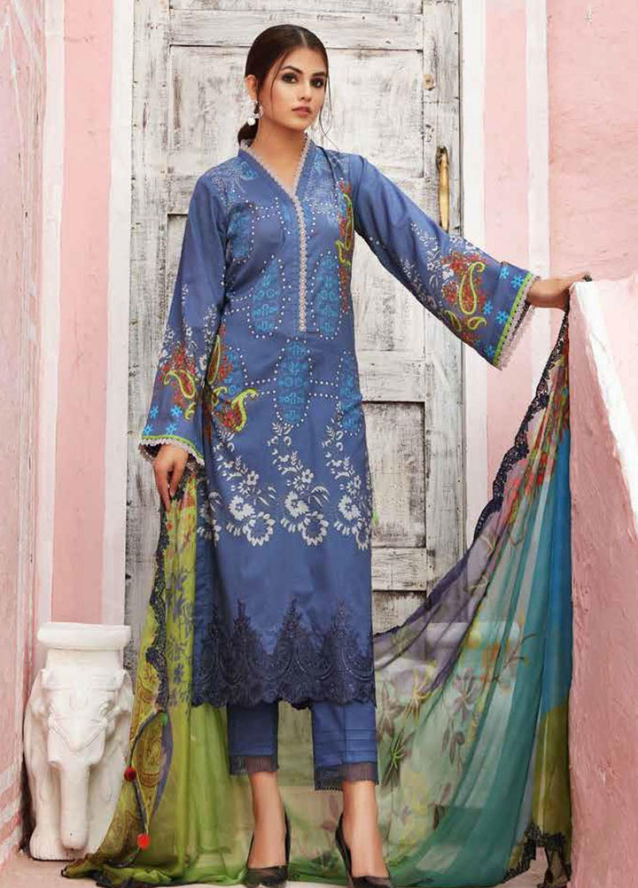 Sheen by Charizma Embroidered Lawn Suits Unstitched 3 Piece CRZ21SH Aquatic Wave SH-05 - Summer Collection