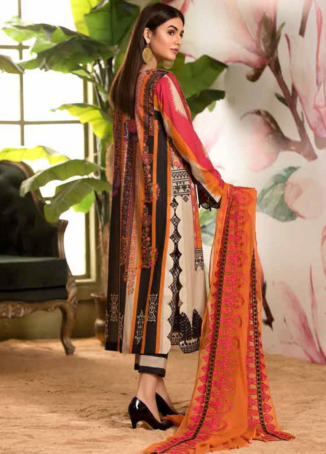 Sheen by Charizma Embroidered Lawn Suits Unstitched 3 Piece CRZ21SH Coral Touch SH-04 - Summer Collection