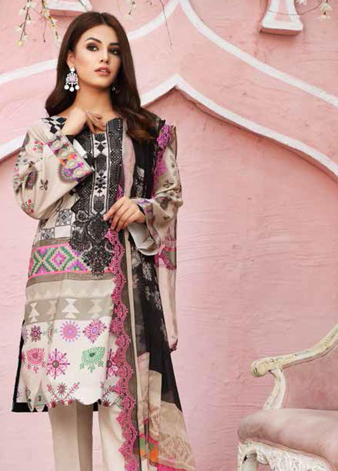 Sheen by Charizma Embroidered Lawn Suits Unstitched 3 Piece CRZ21SH Serene Moods SH-01-B - Summer Collection
