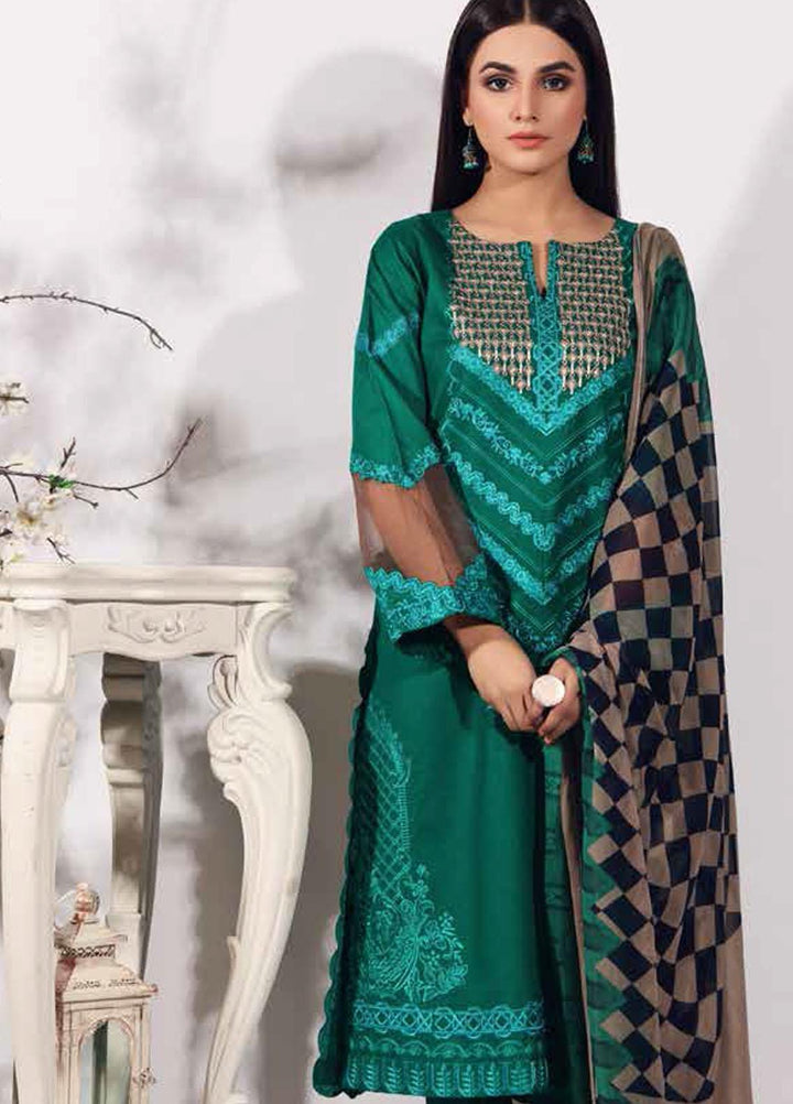 Sheen by Charizma Embroidered Lawn Suits Unstitched 3 Piece CRZ21SH Spearmint Green SH-07 - Summer Collection